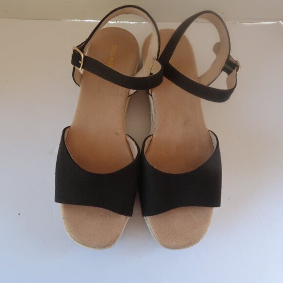 Old Navy Espadrille Wedge Black Sandals Sz 10 - Picture 5 of 15